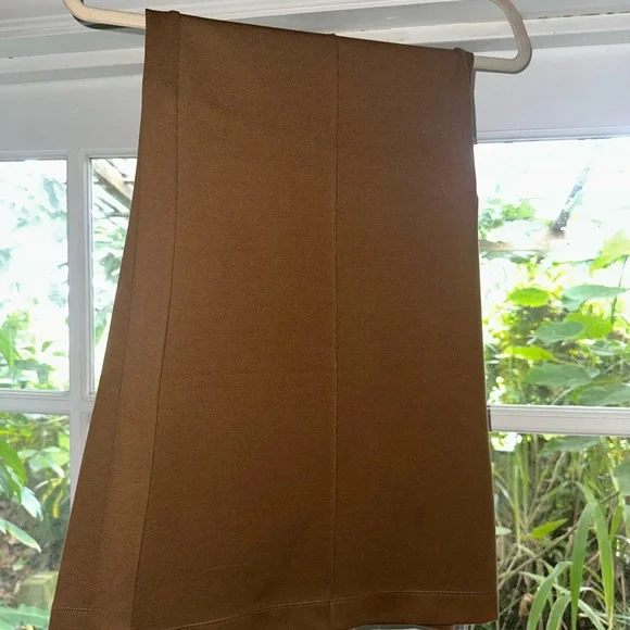 Quince Pecan Ultra-Stretch Ponte Super Wide Leg  Streamlined Silhouette Trouser - Picture 3 of 3